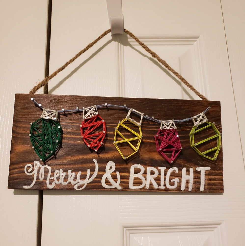 String art hanging sign.